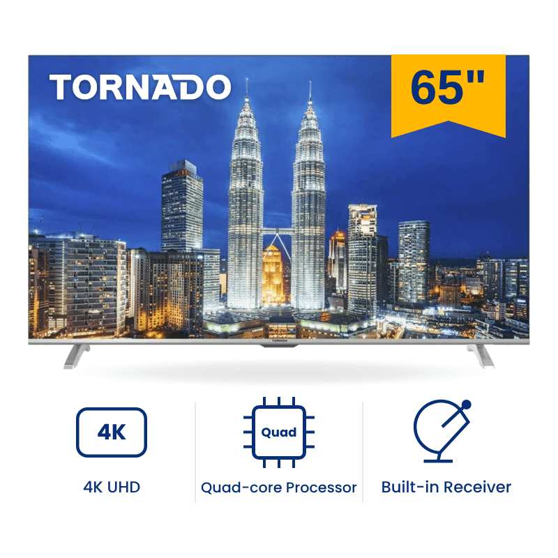 شاشة سمارت أندرويد تورنيدو 65 بوصة 4K UHD