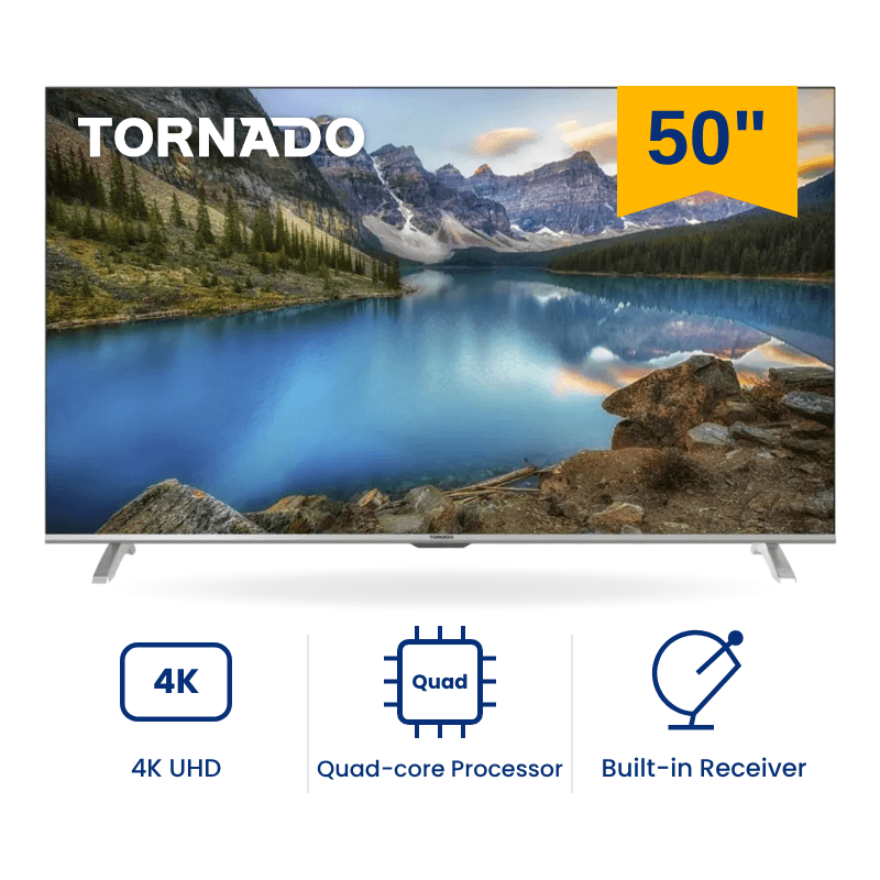شاشة سمارت أندرويد تورنيدو 50 بوصة 4K UHD